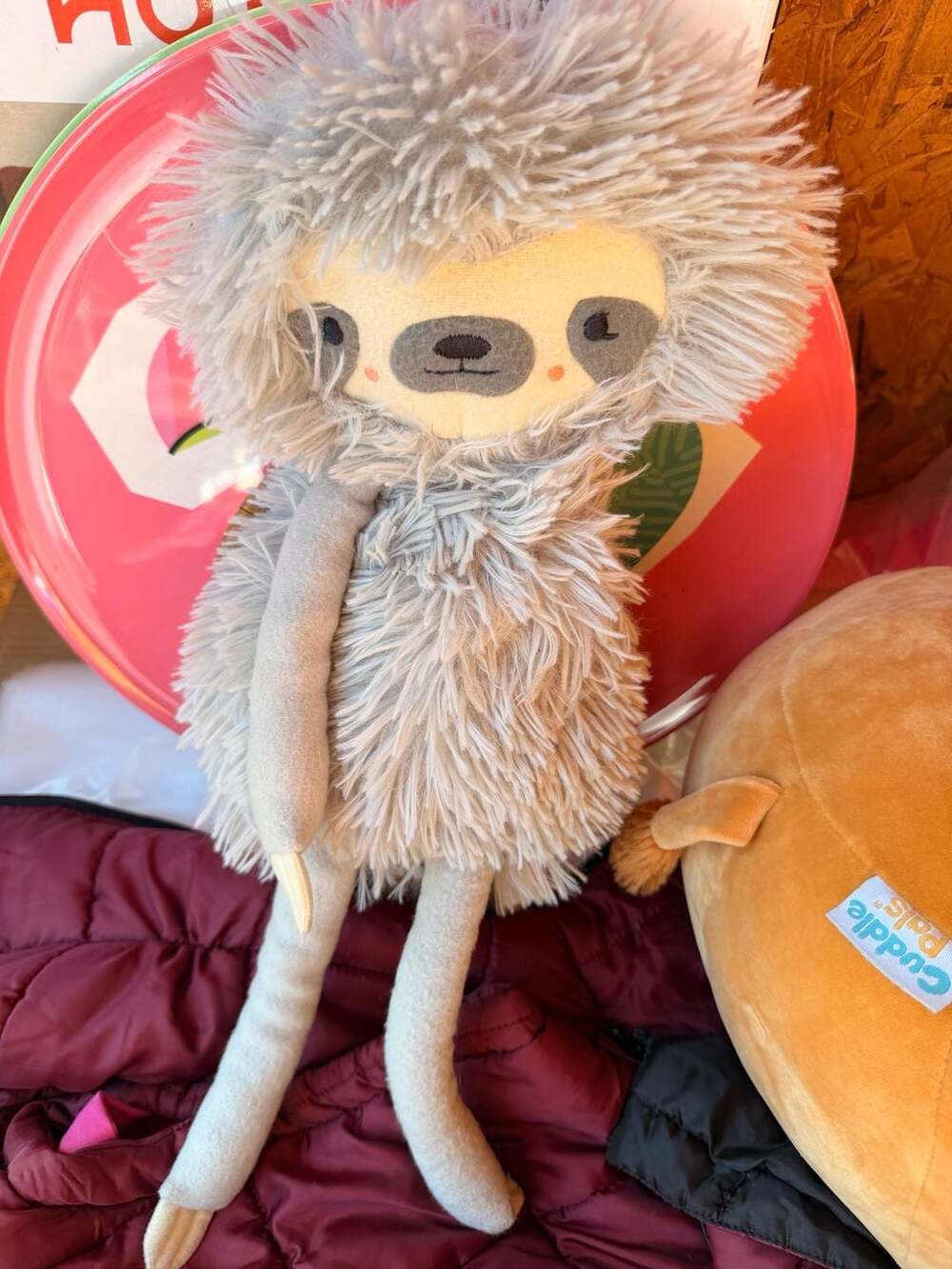 M Sloth Plush Stuffed Animal Grey